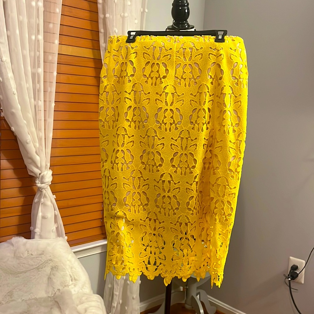 Lined Yellow Skirt